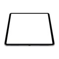 Black tablet computer mockup with perspective vertical view